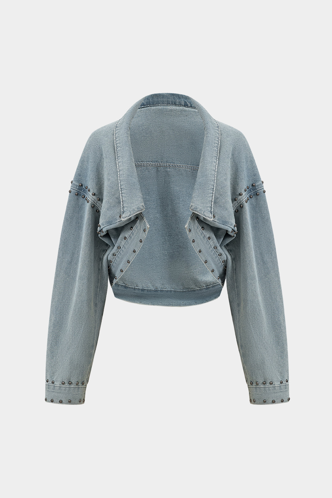 Denim Studded Long Sleeve Outerwear