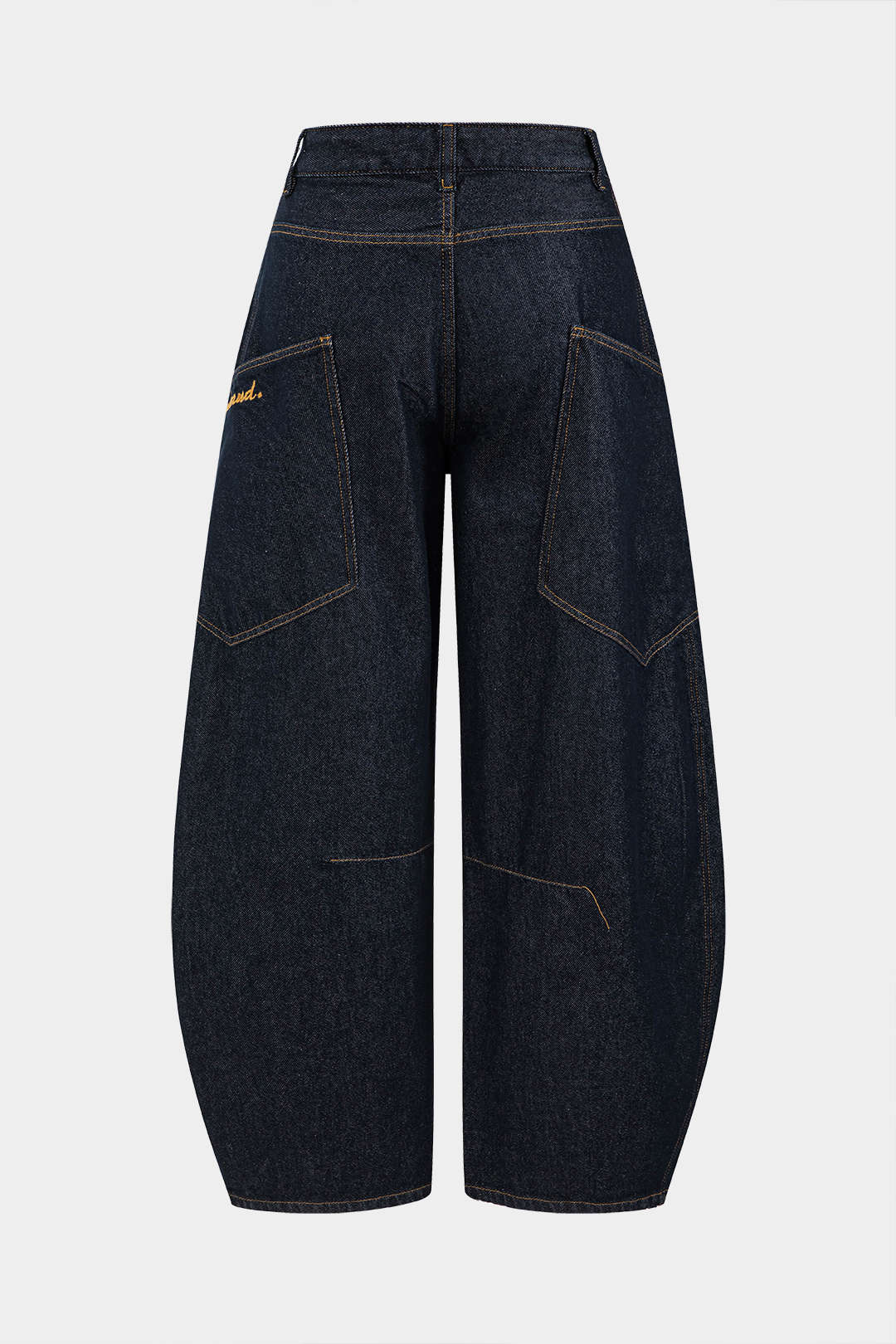 Washed Wide Leg Barrel Jeans