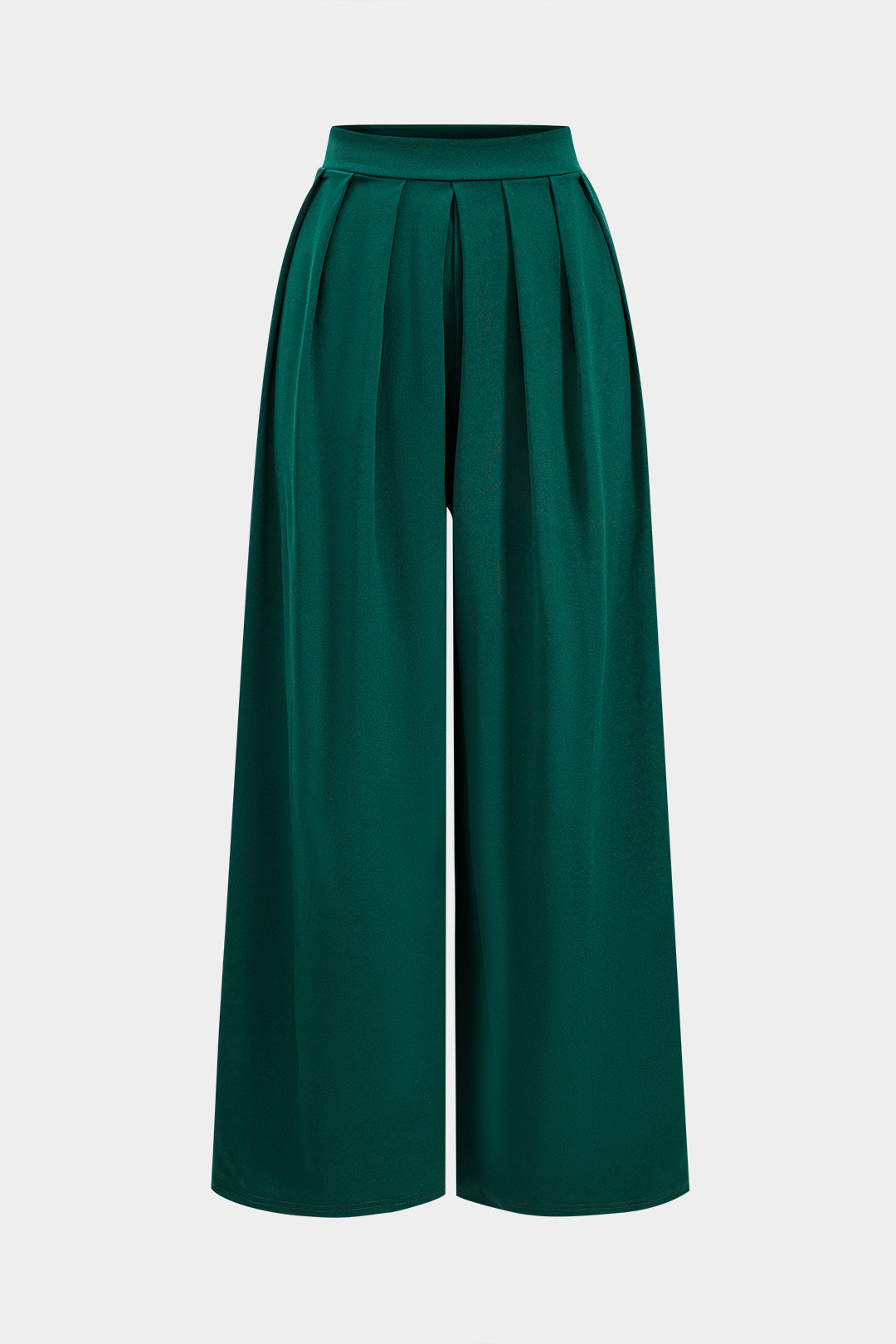 Pleated High Waist Wide Leg Trousers