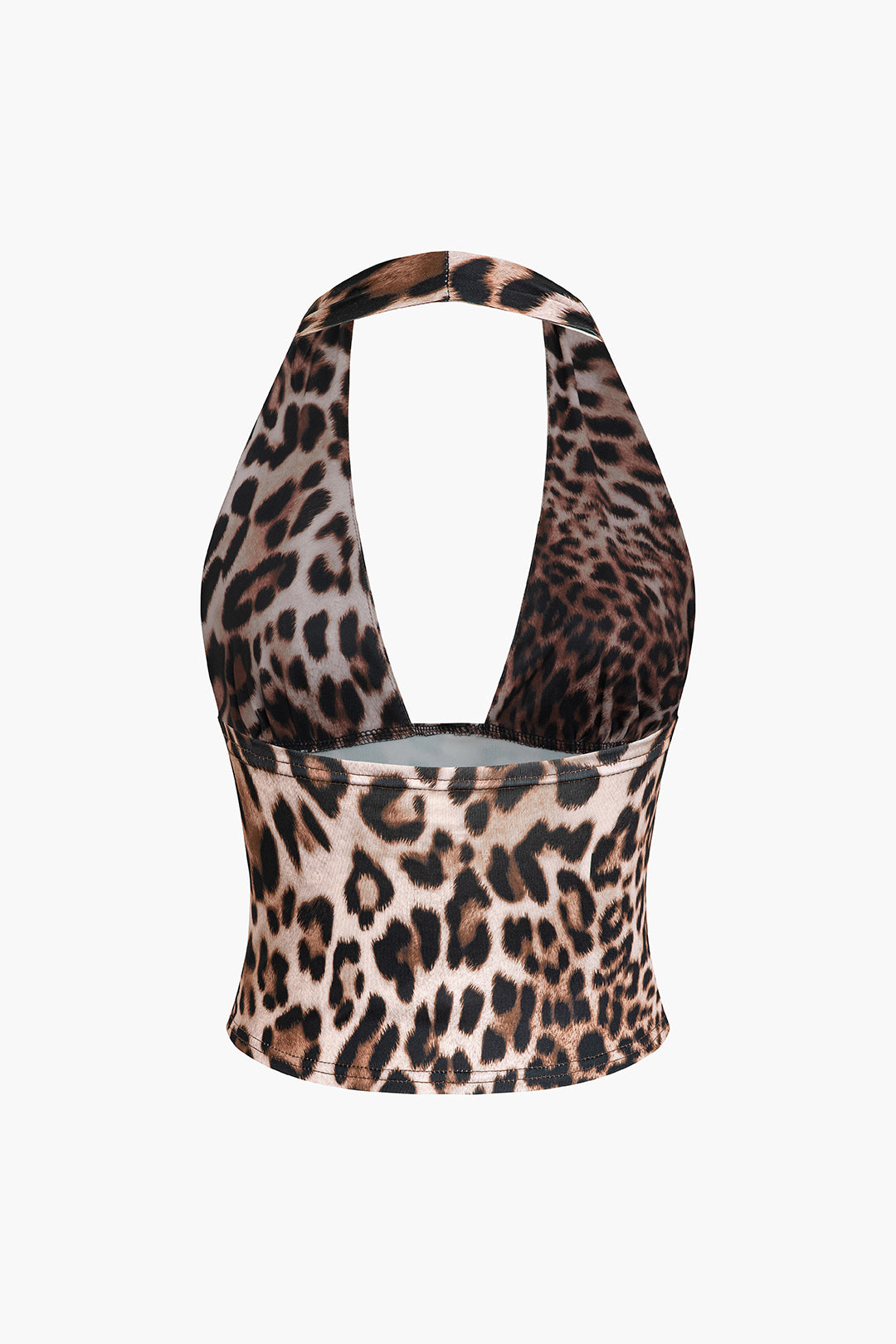 Leopard Print Halter Neck Backless Tank Top