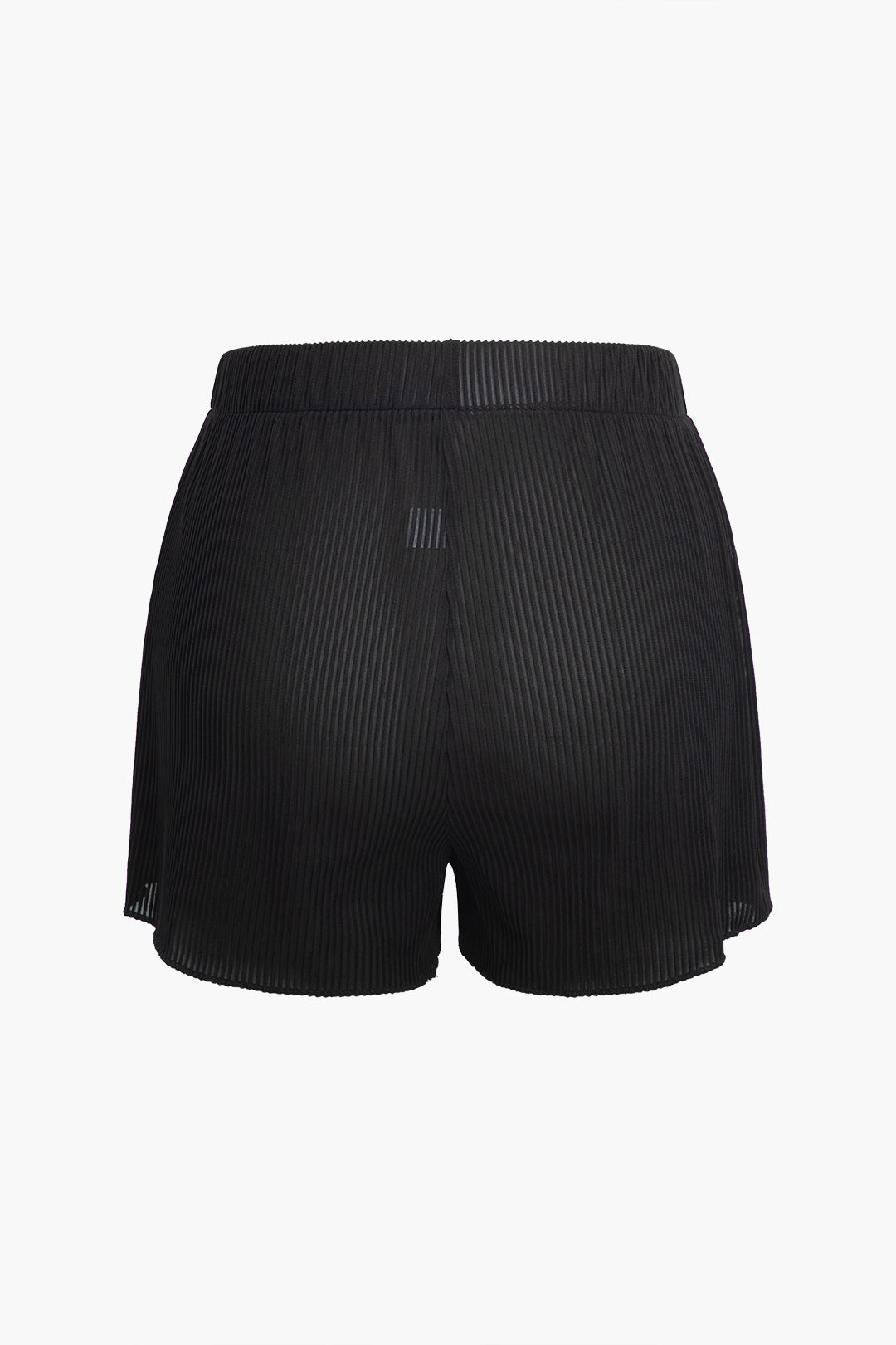 Solid Pleated Tie-Up Shorts