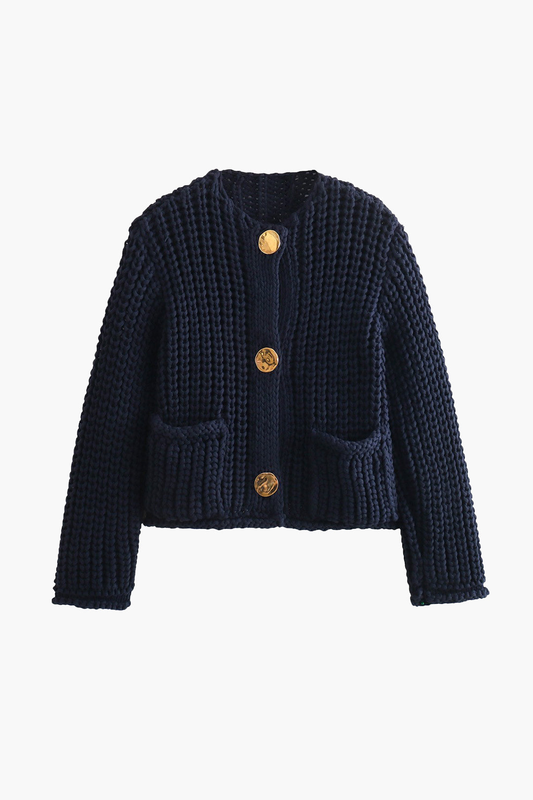 Knit Button Pocket Cardigan