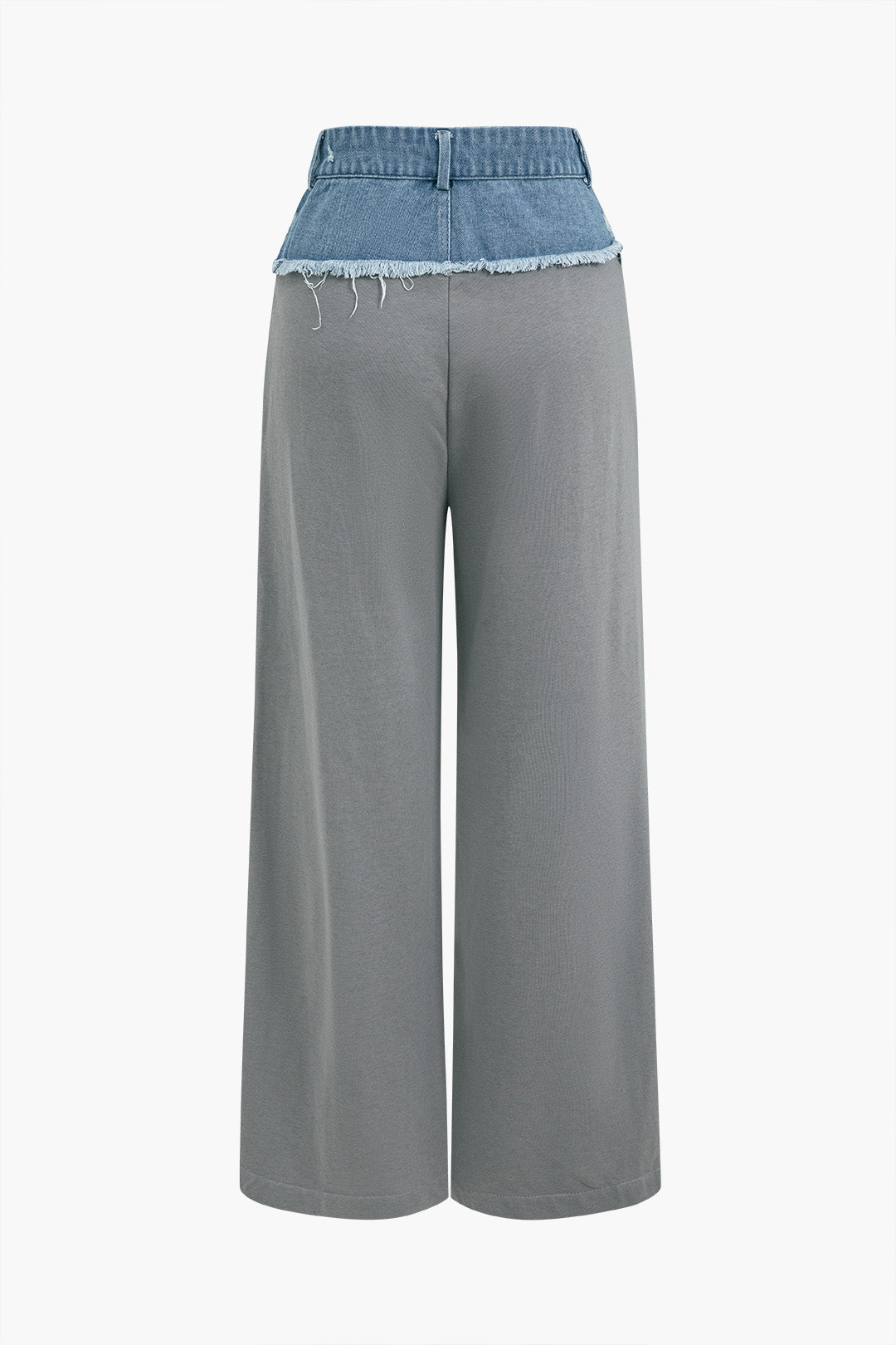 Denim Patchwork Wide Leg Trousers