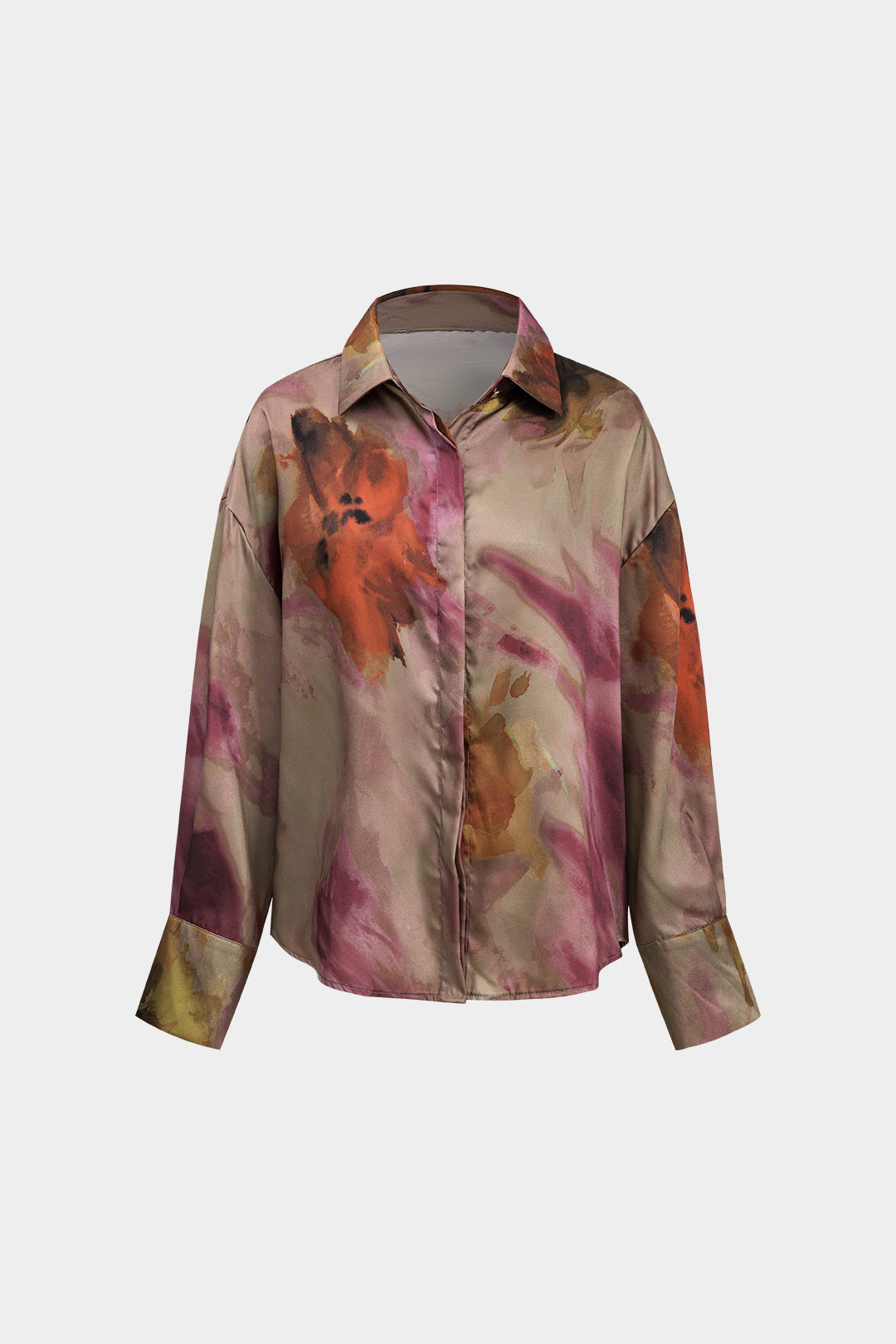 Tie Dye Print Long Sleeve Collar Shirt