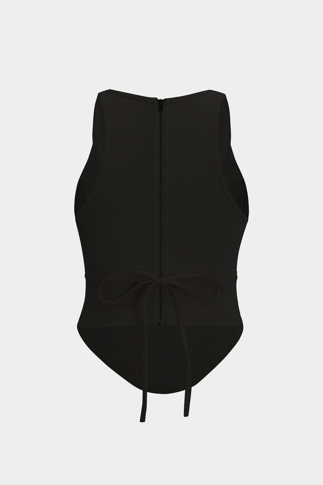 Plus Size Zipper Detail Corset Tank Top