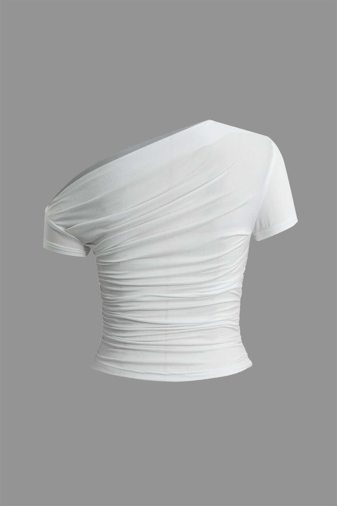 Basic Asymmetrical Ruched T-shirt