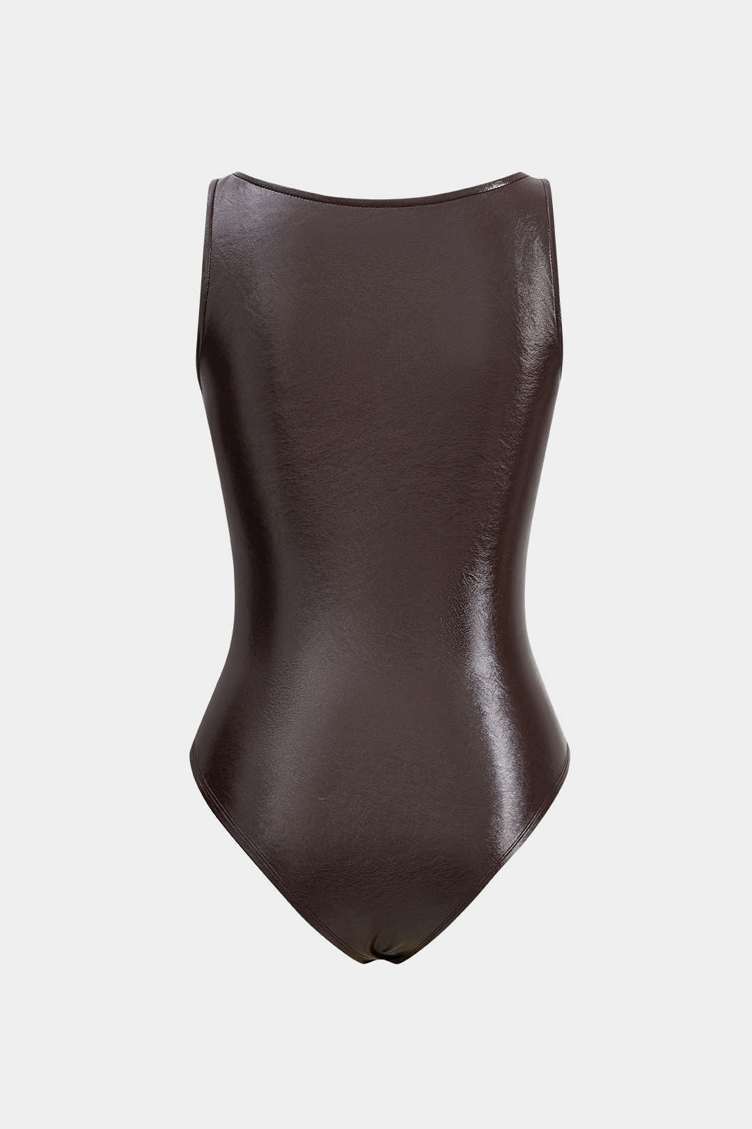 Faux Leather Bustier Sleeveless Bodysuit