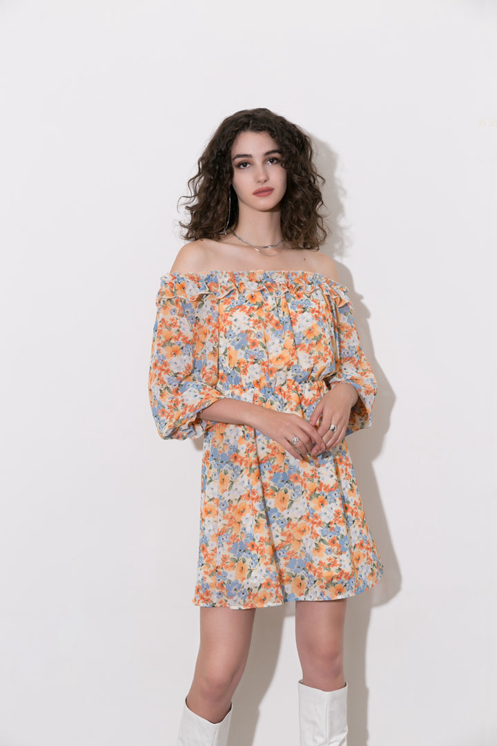 Floral Off The Shoulder Mini Dress