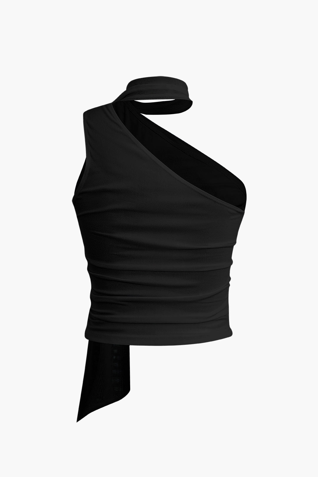 One-shoulder Tank Top With Scarf