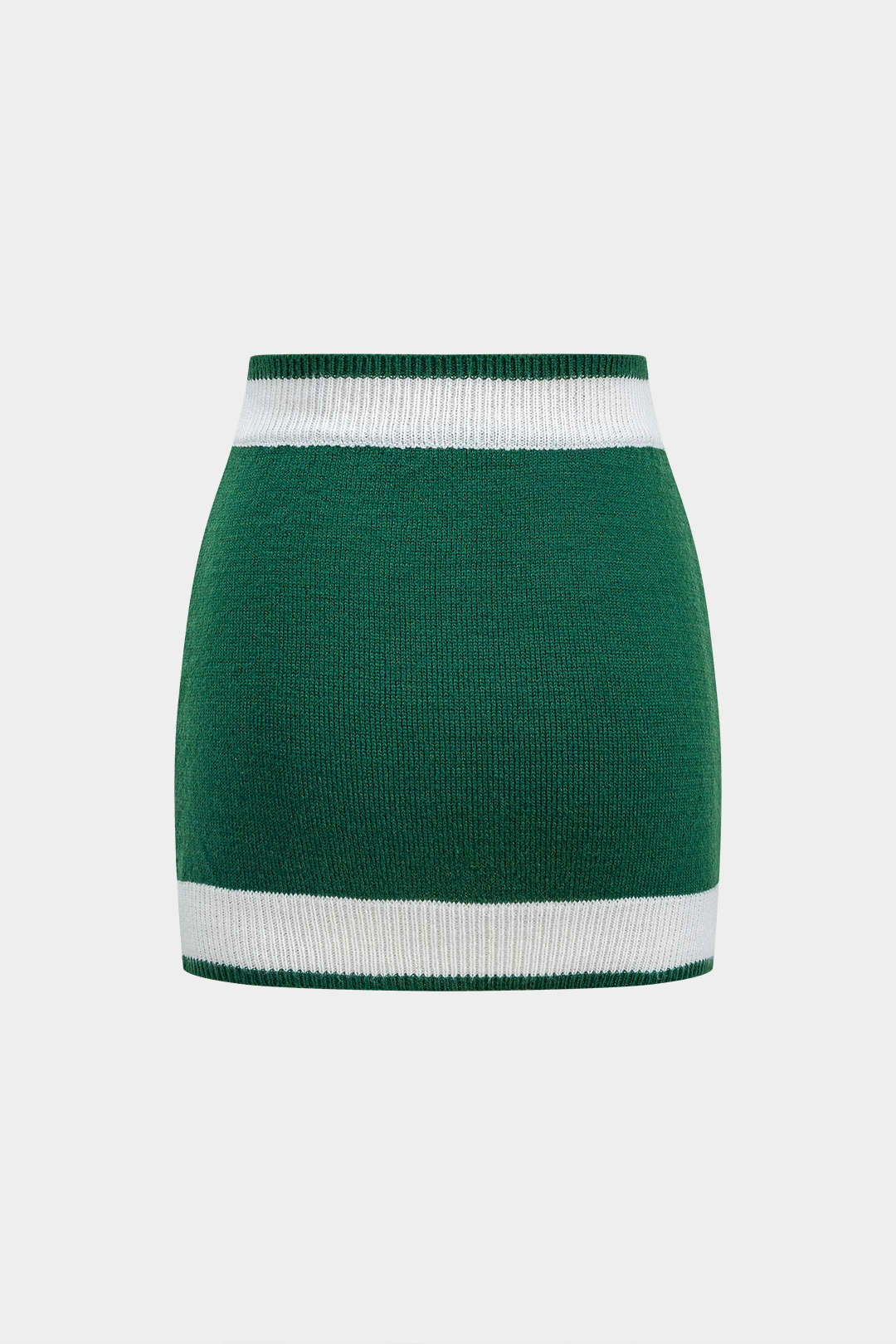 Basic Knit Contrast Skirt Set