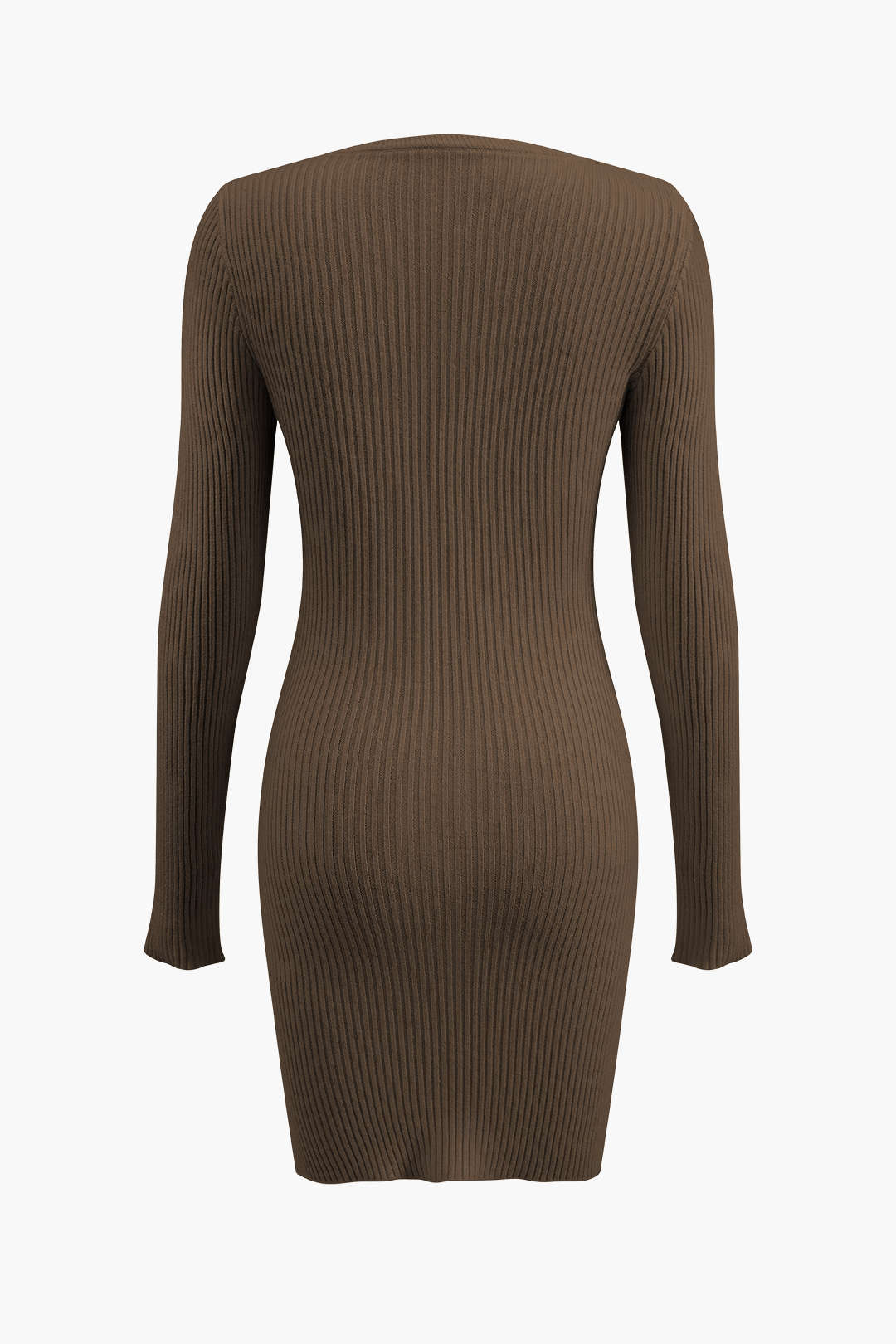 Solid Sweater Cut Out Long Sleeve Mini Dress