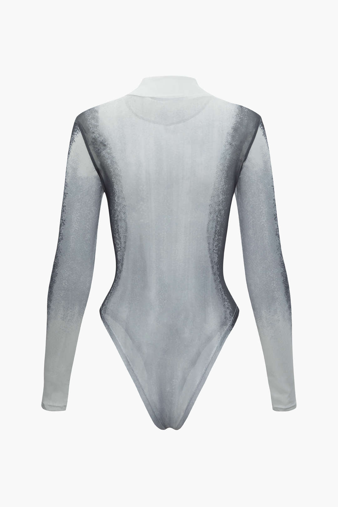 Body Print Mesh Long Sleeve Bodysuit