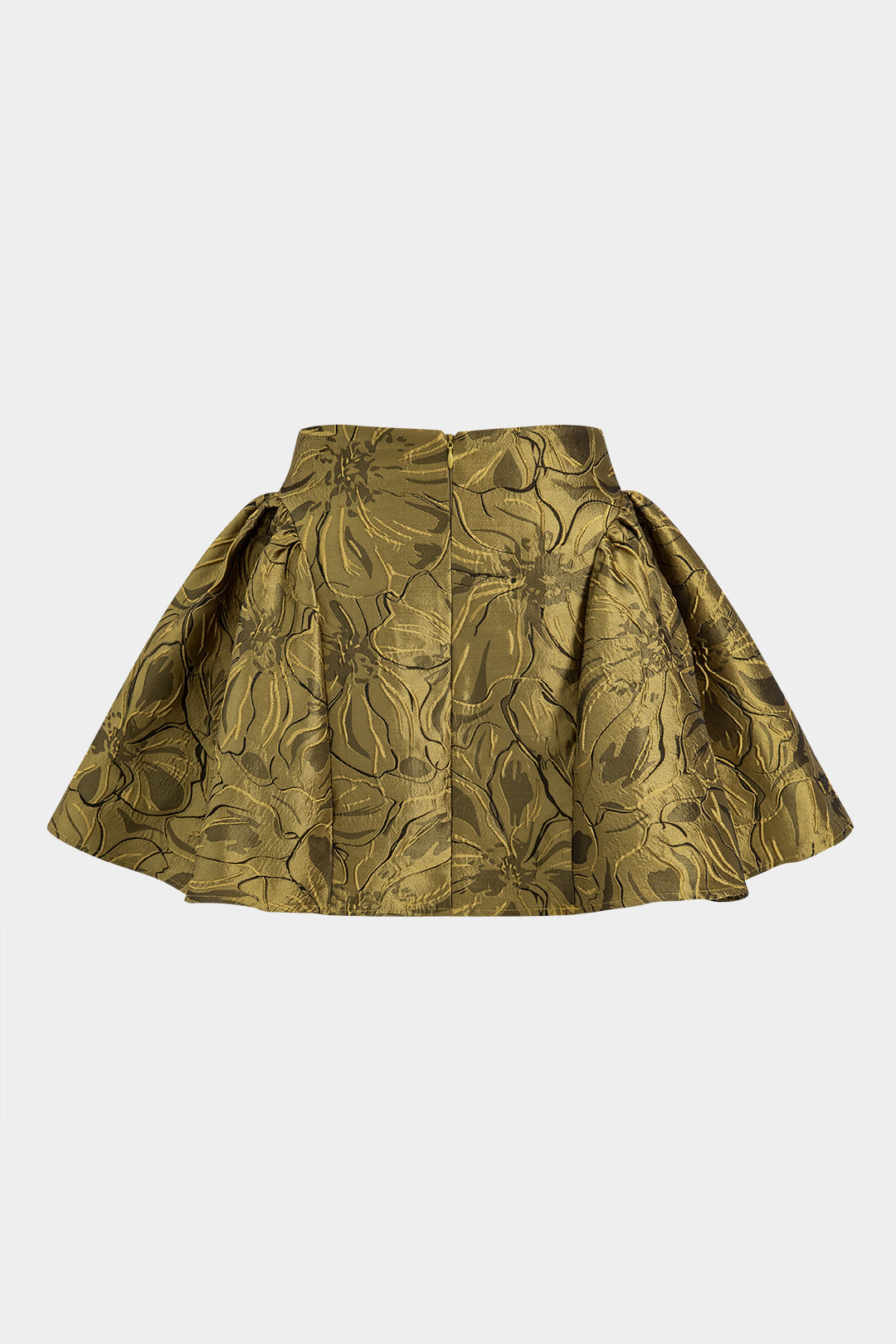 Jacquard Metallic Puff Zipper Skirt