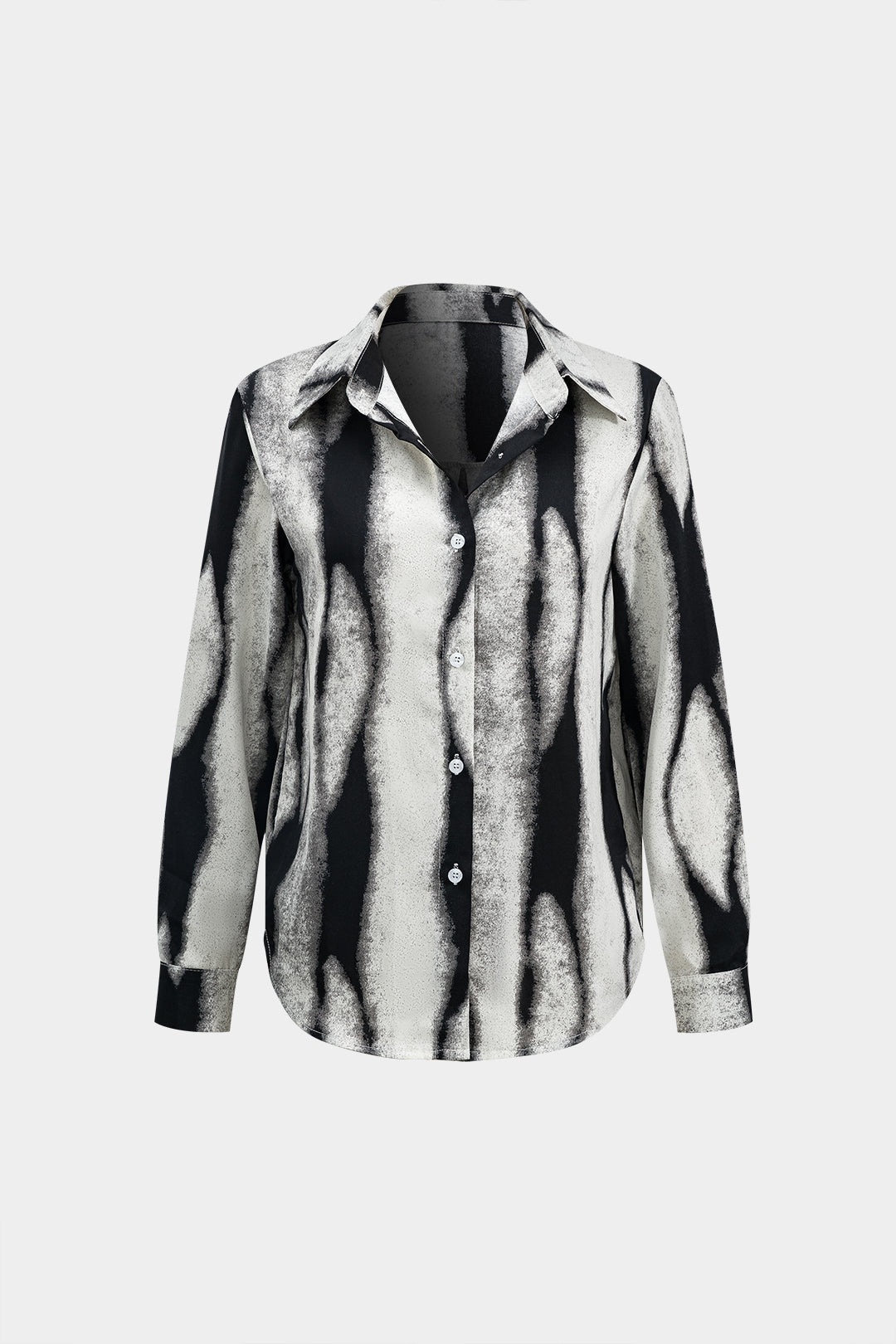 Contrast Print Long-Sleeve Shirt