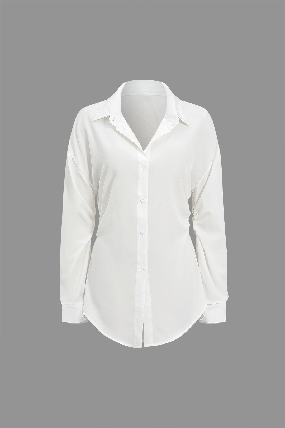 Solid Button Long-Sleeve Shirt