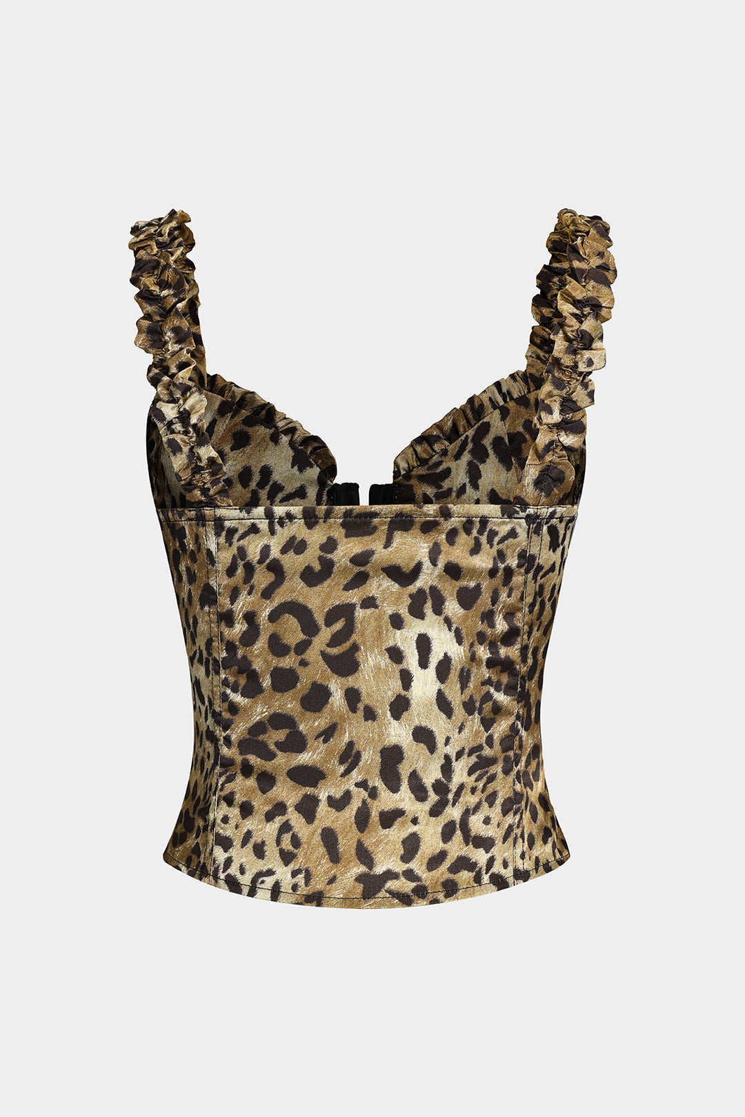 Leopard Print Scallop Bustier Slip Cami Top