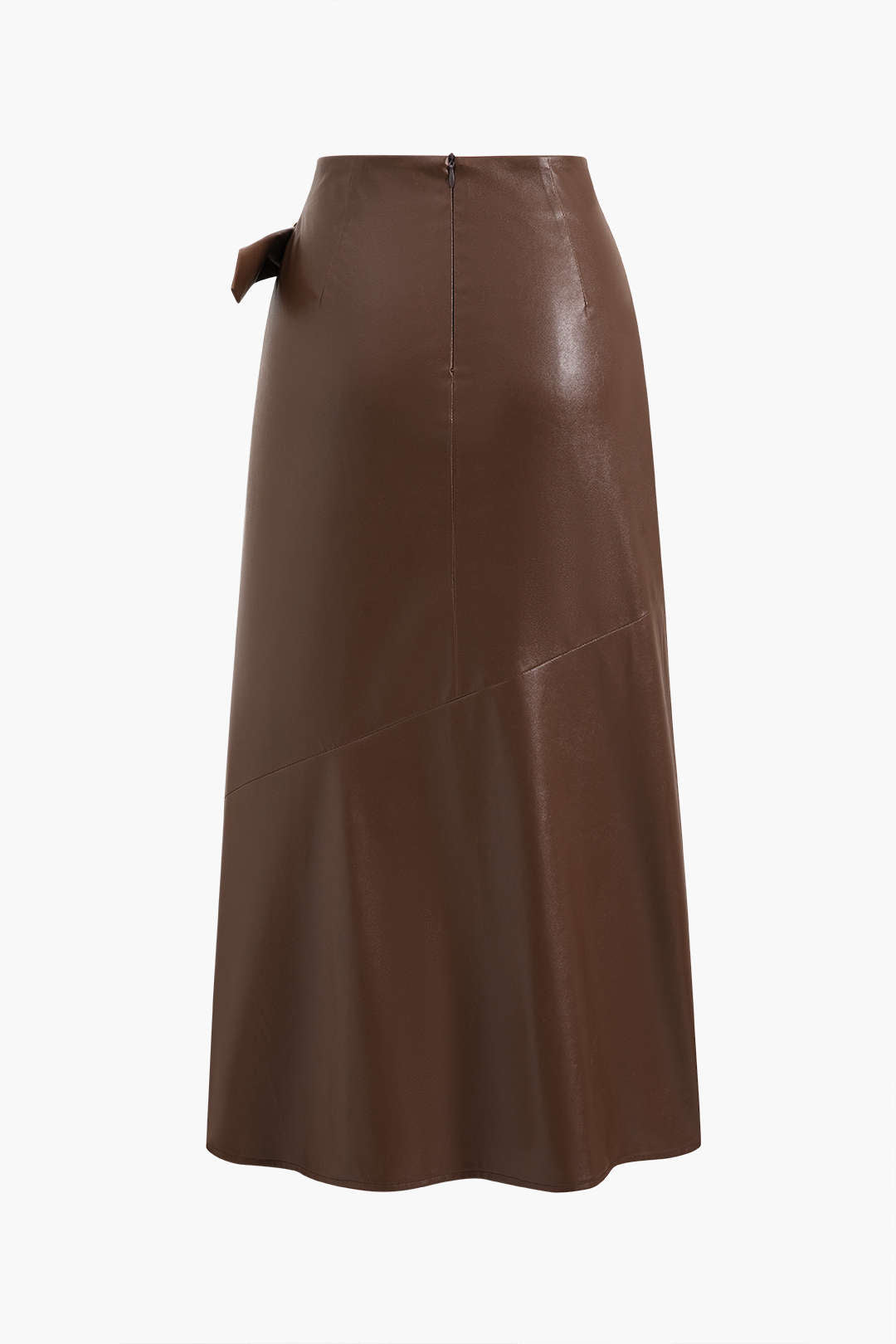 Faux Leather Buckle Skirt