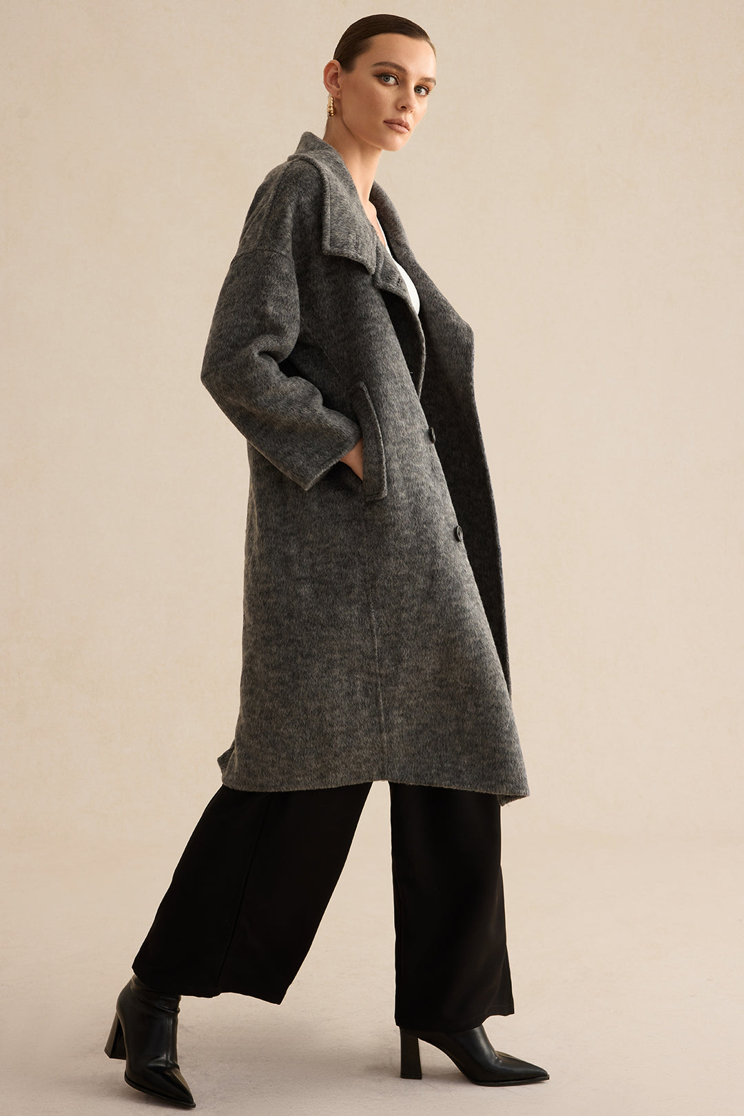 100% Wool Pocket Coat