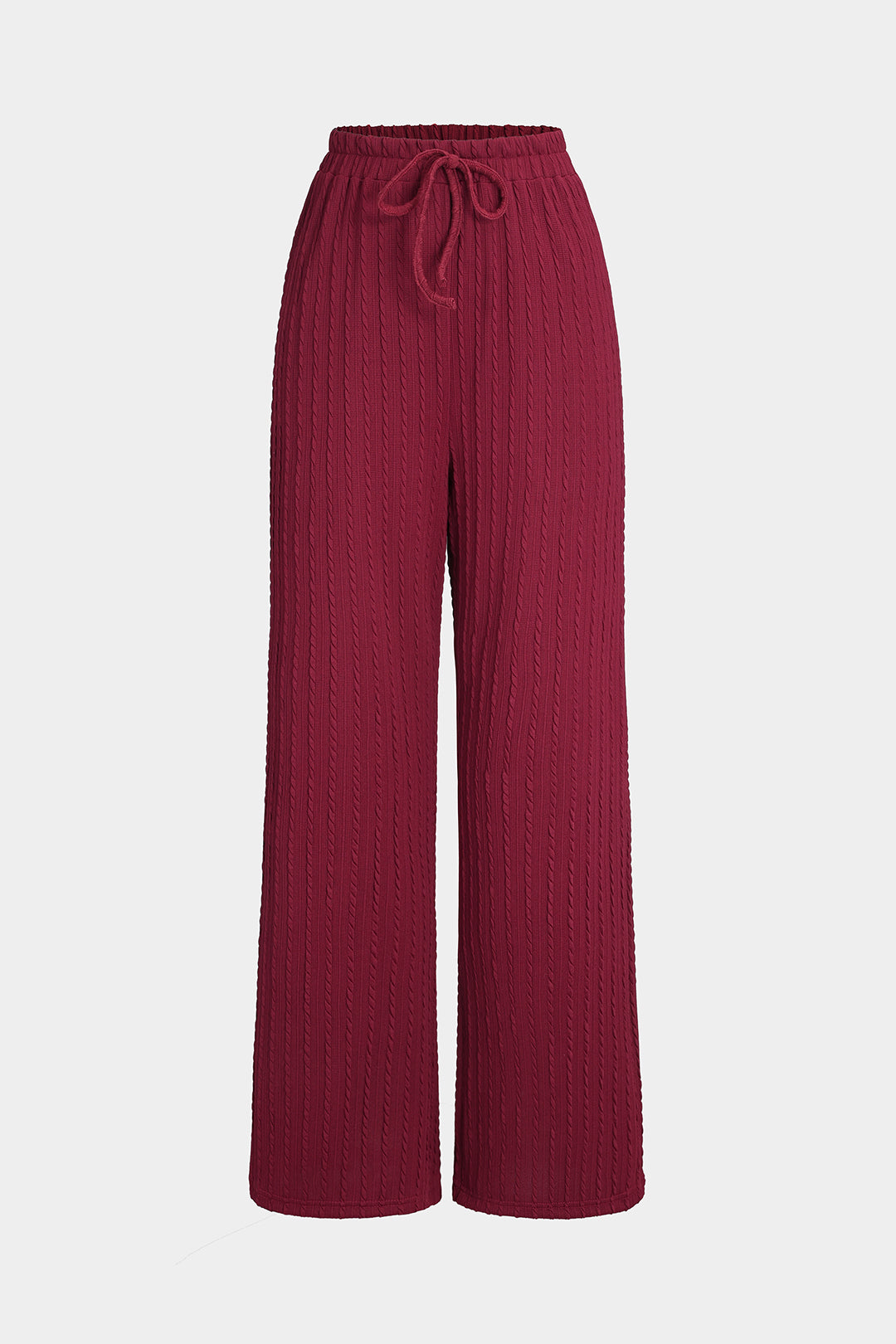 High Waist Tie Front Wide Leg Trousers