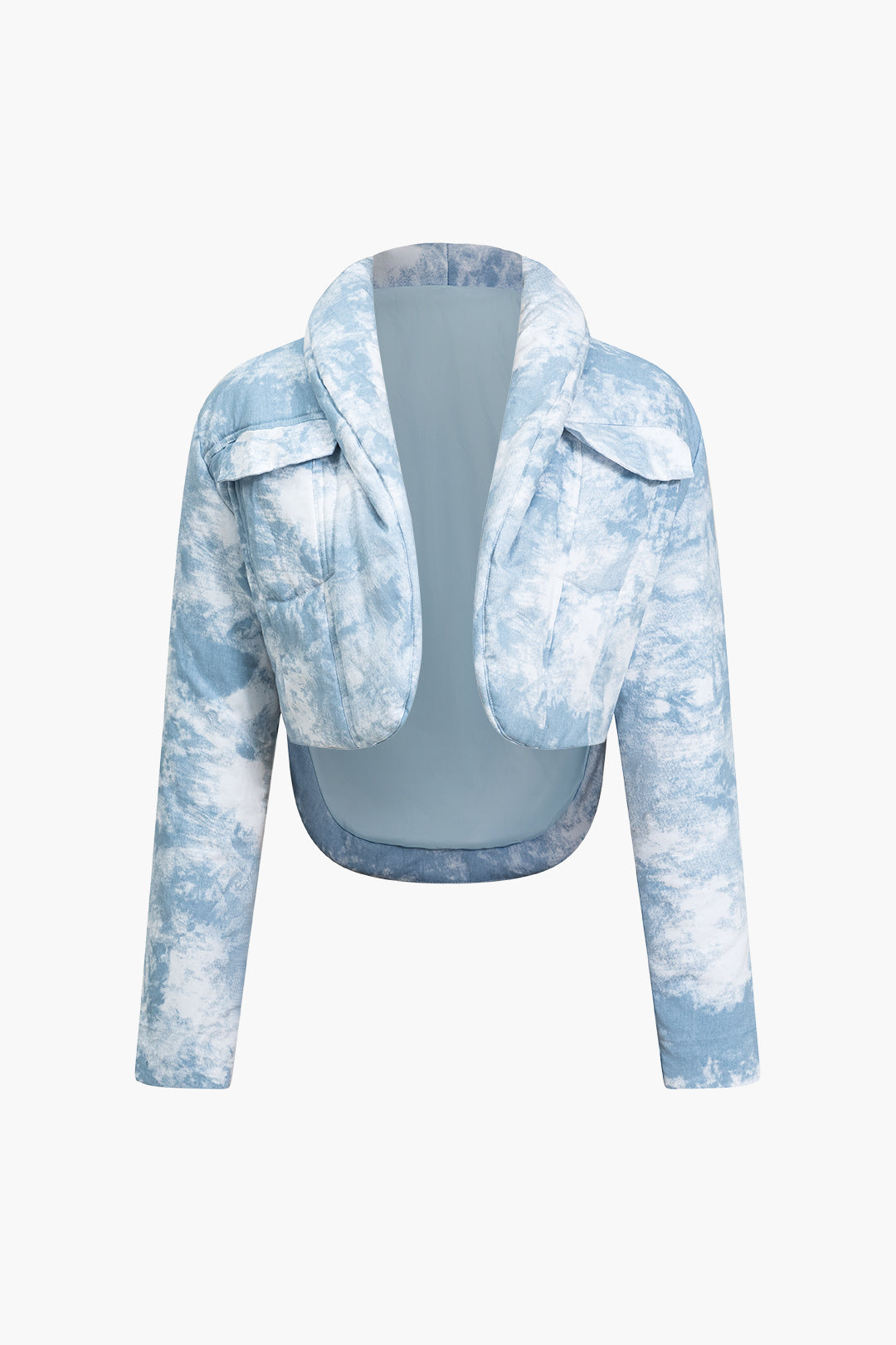 Tie Dye Print Padded Pocket Long-Sleeve Puffer