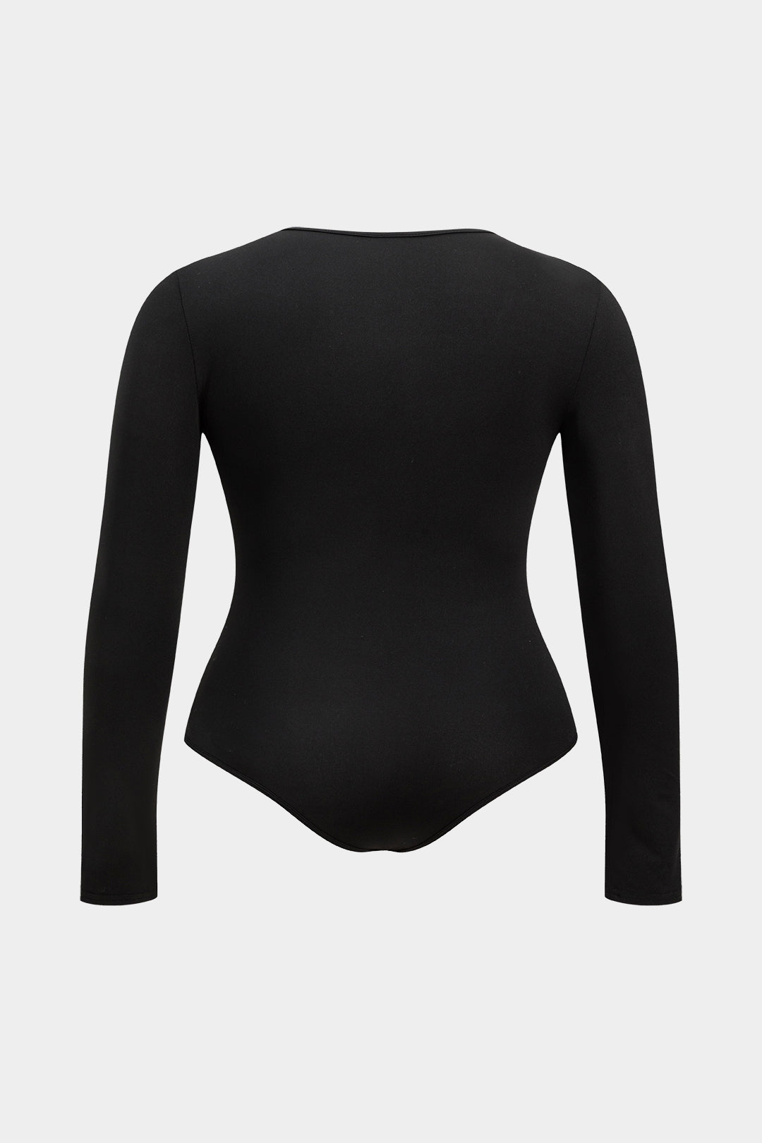 Plus Size Zipper Long Sleeve Bodysuit