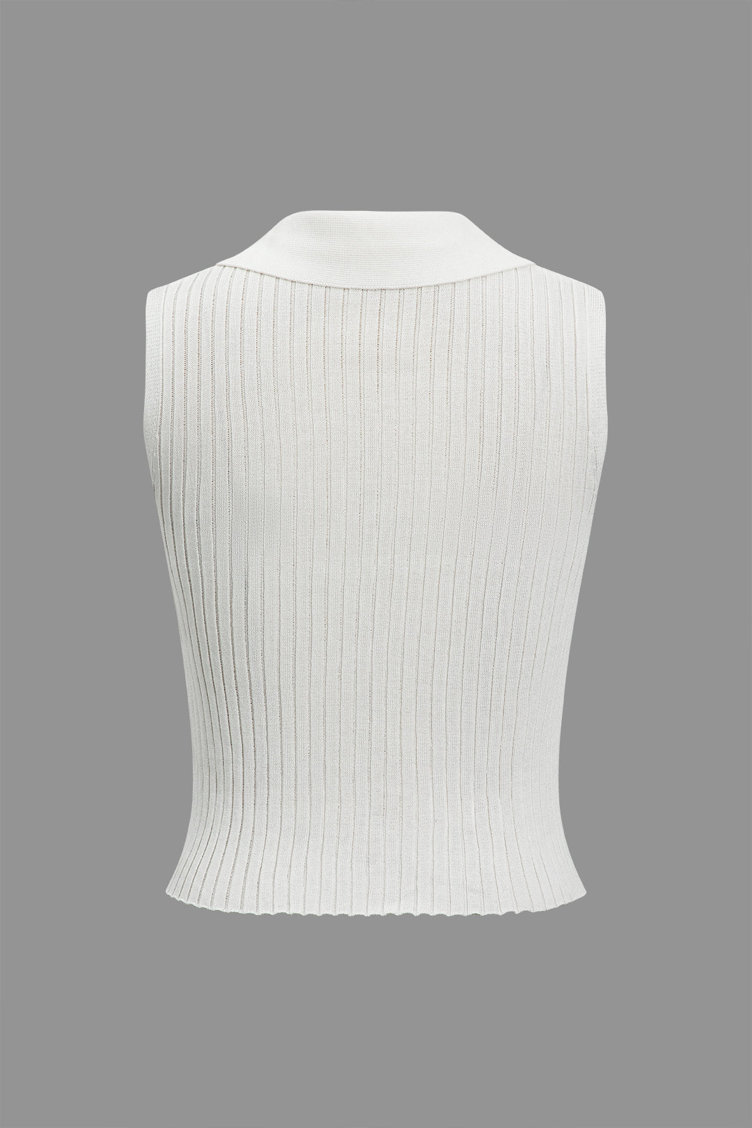 Knit Button V-Neck Tank Top