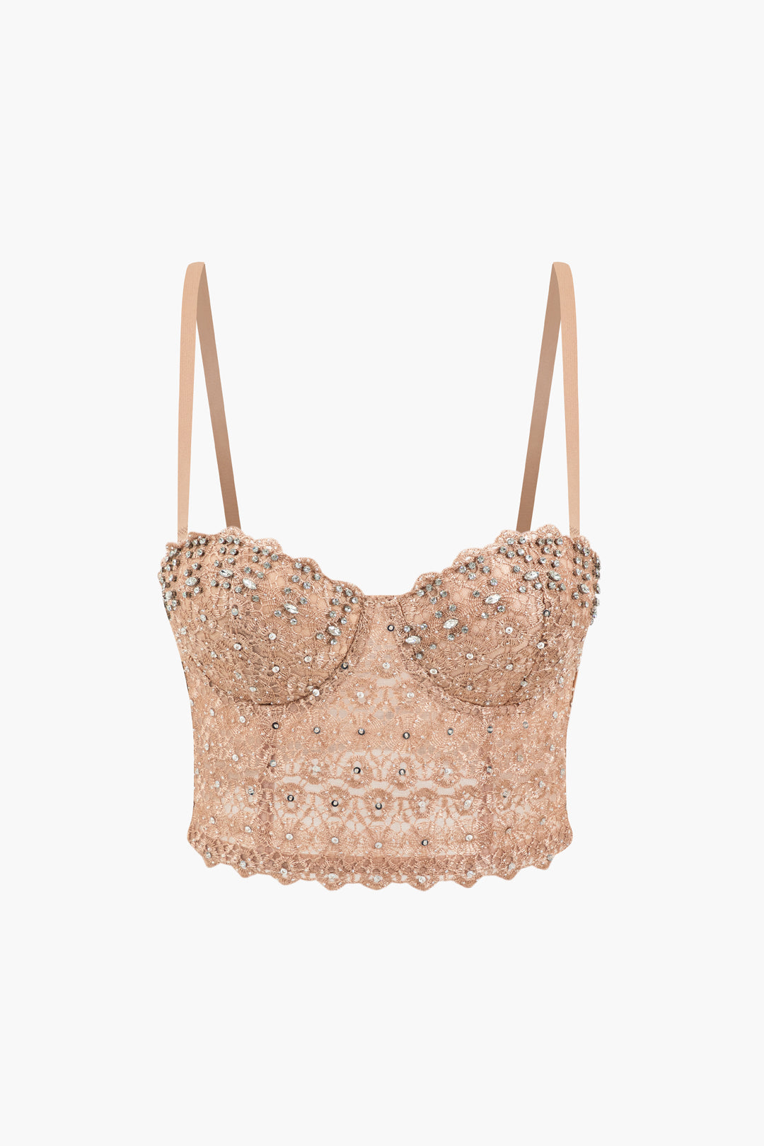 Rhinestone Lace Bustier Cami Top