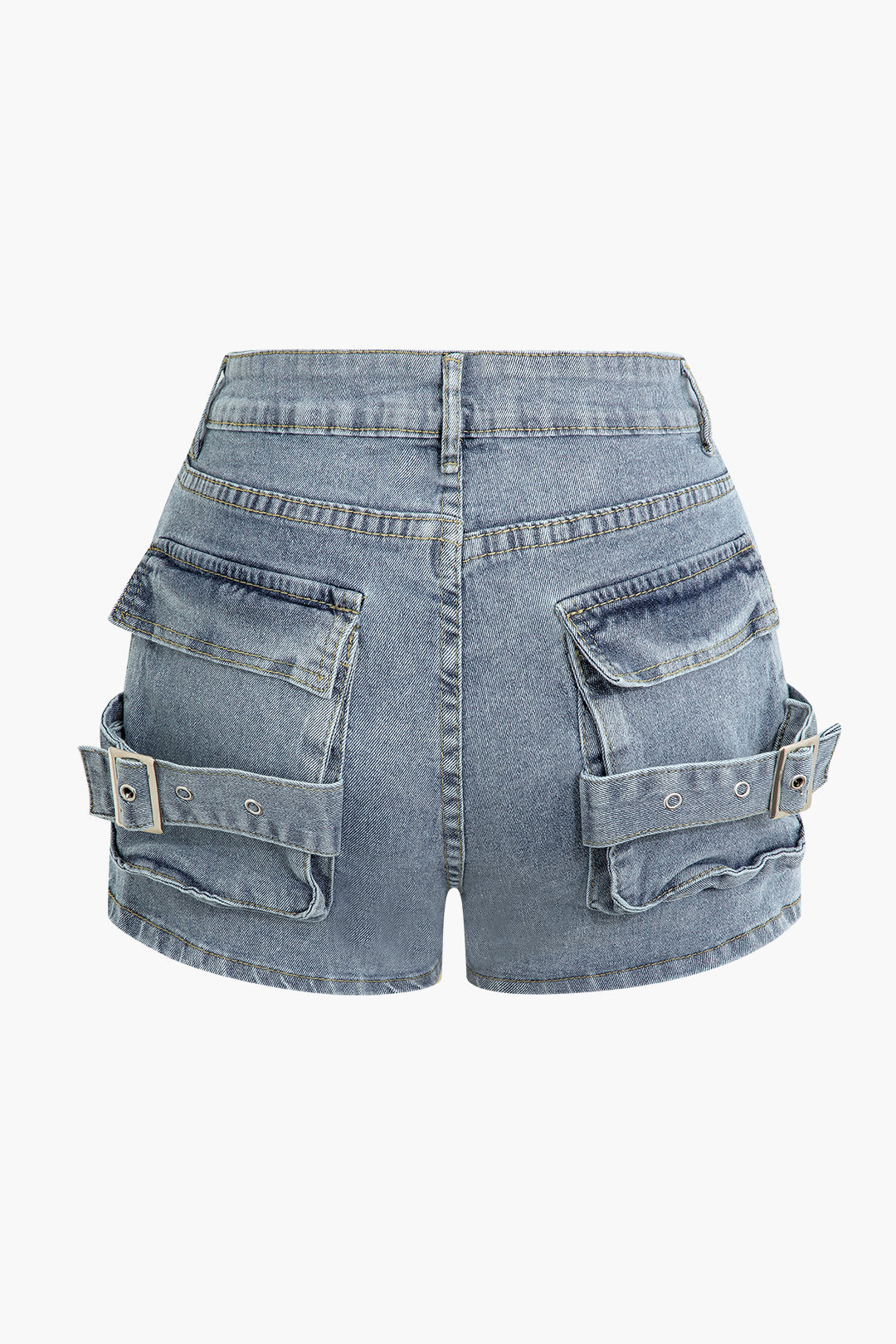 Multi-Pocket Denim Cargo Shorts