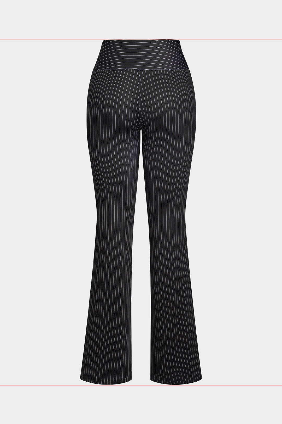 Stripes V-Neck Long Sleeve Top And High Waist Trousers Set