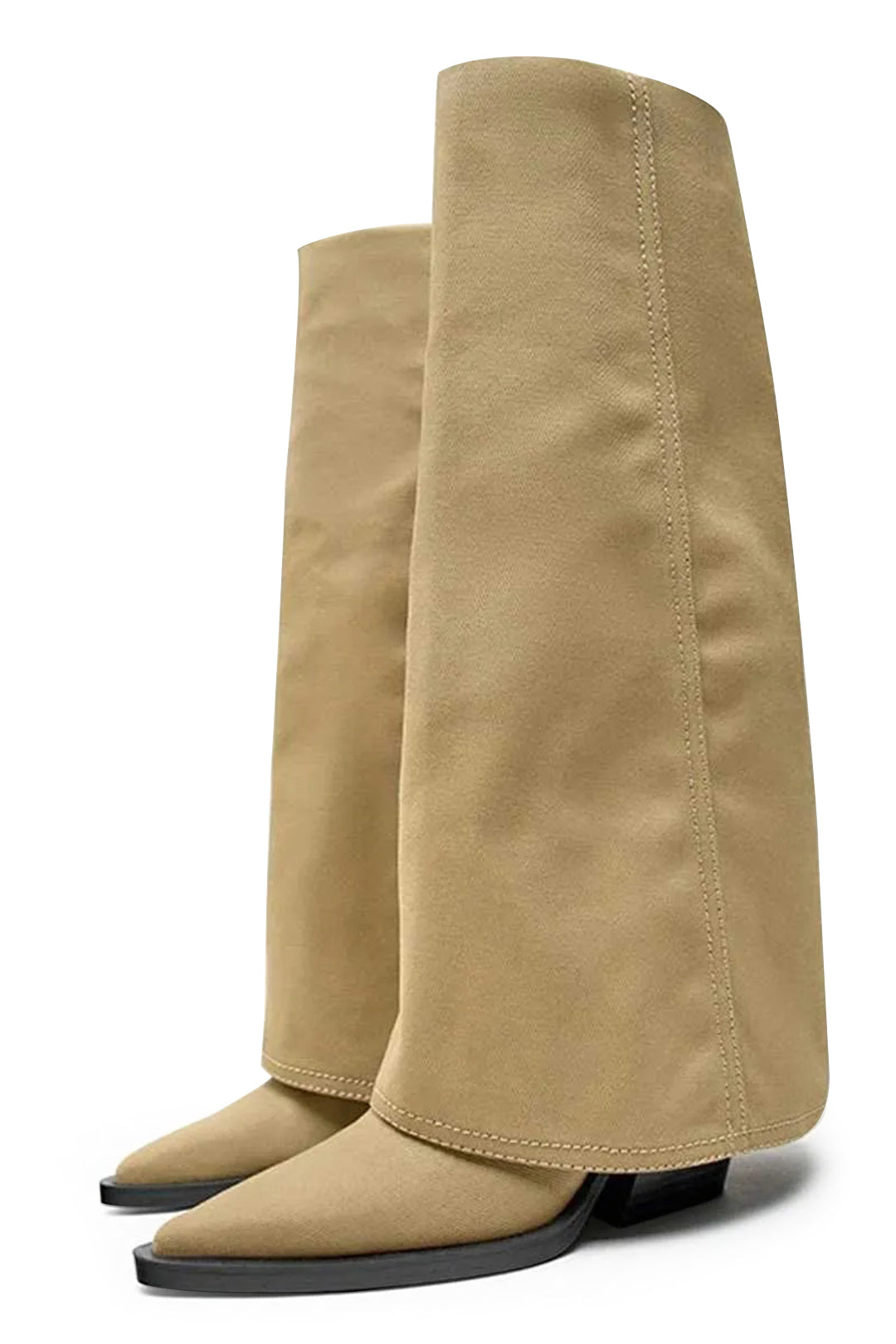 Wrap Pointed Mid Calf Boots