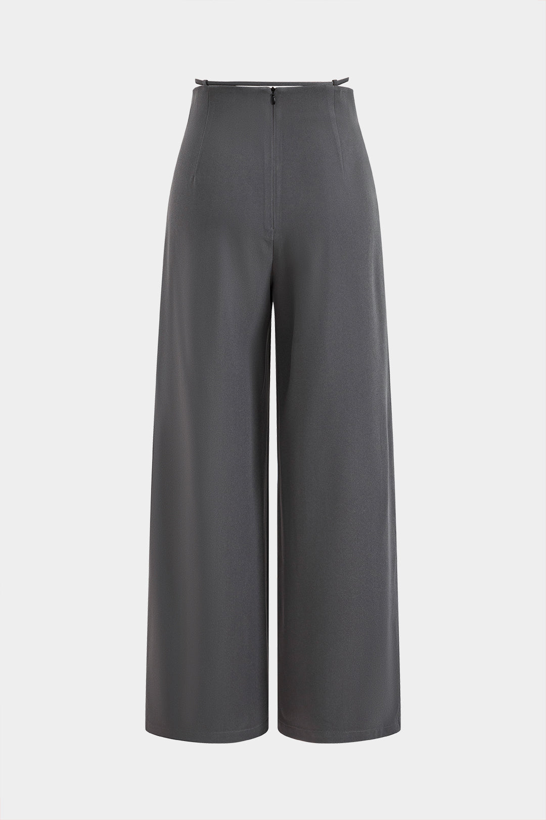 Tie Front Pleated Pocket Trousers