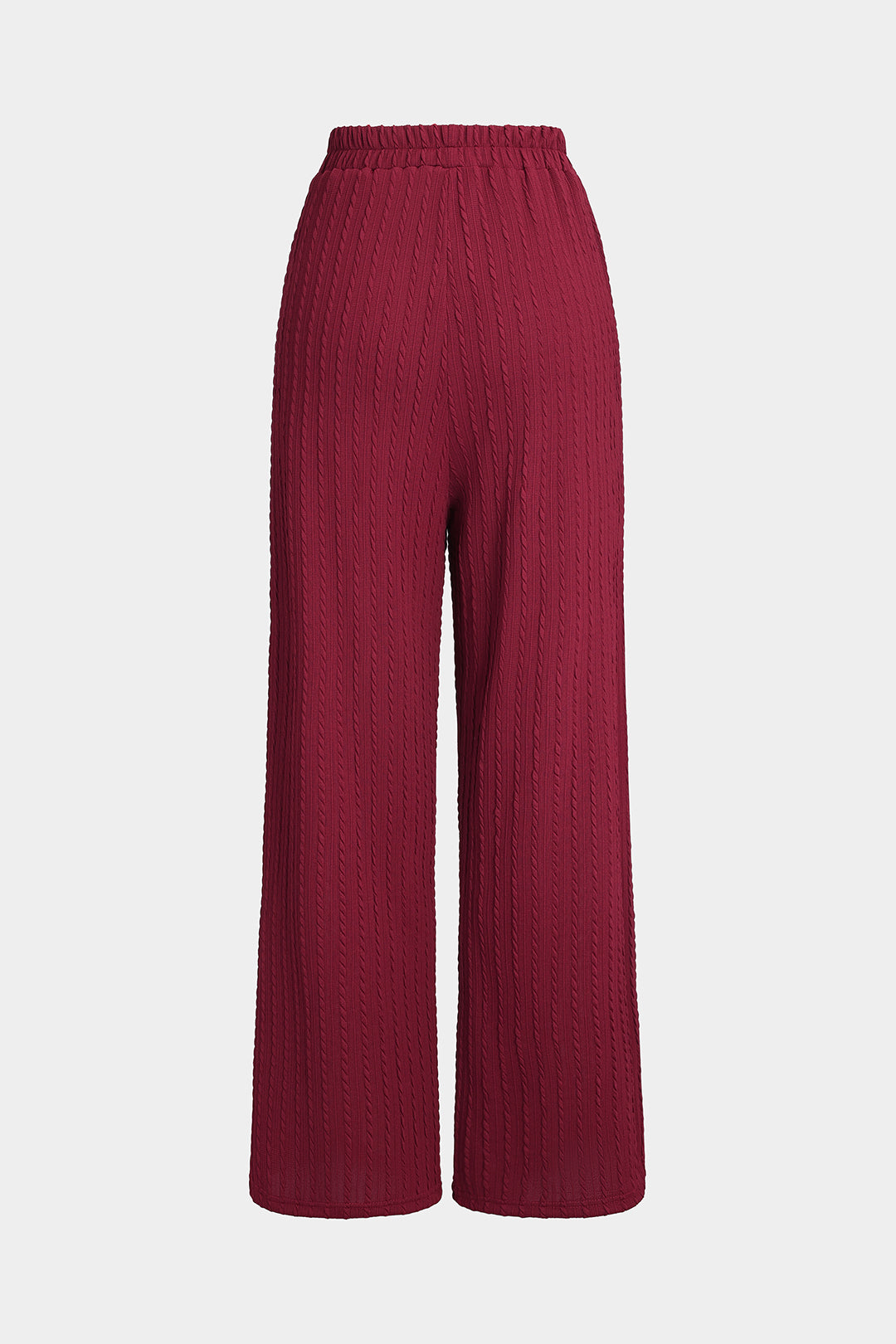 High Waist Tie Front Wide Leg Trousers