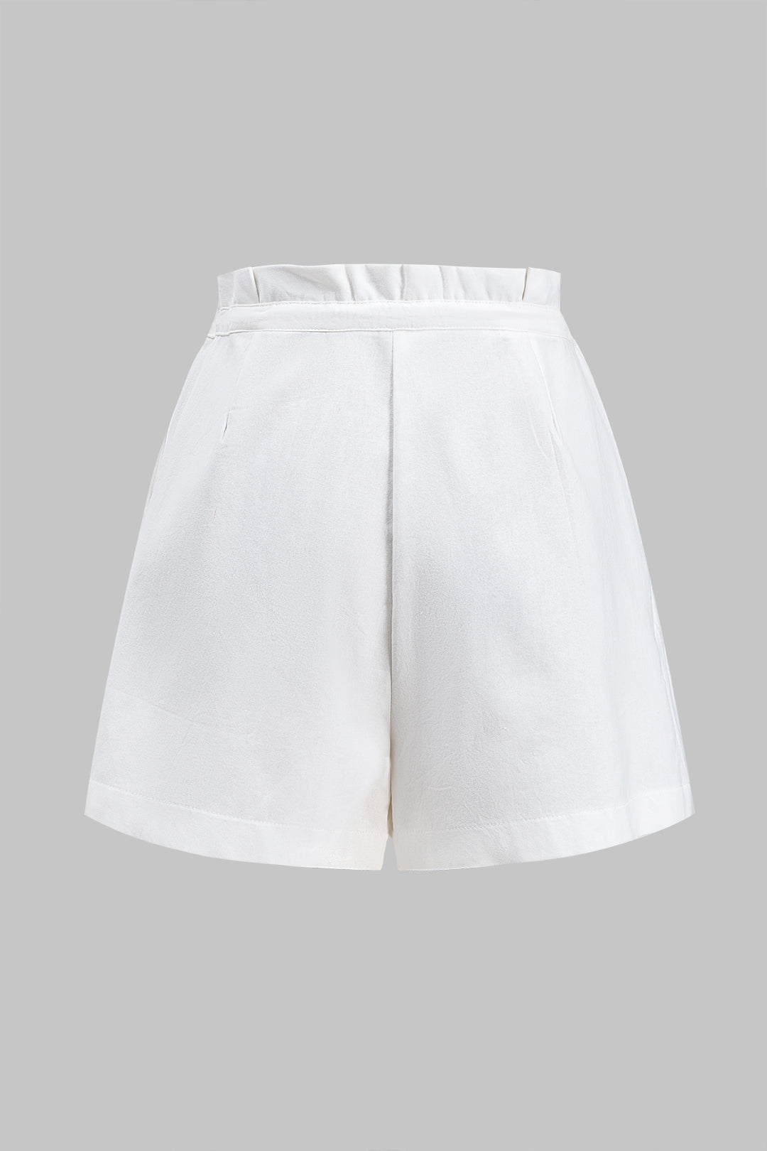 Linen Pleated Tie Front Shorts